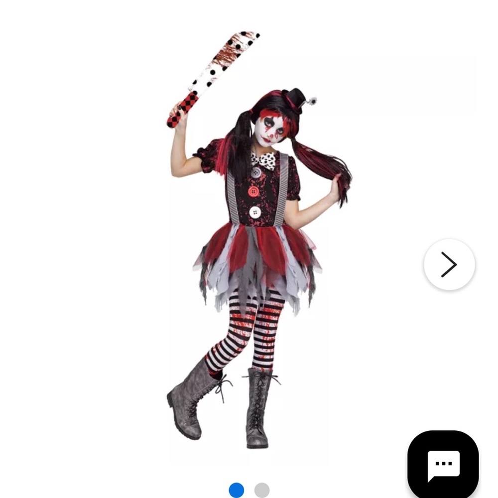 Girls killer clown costume size 8/10 medium